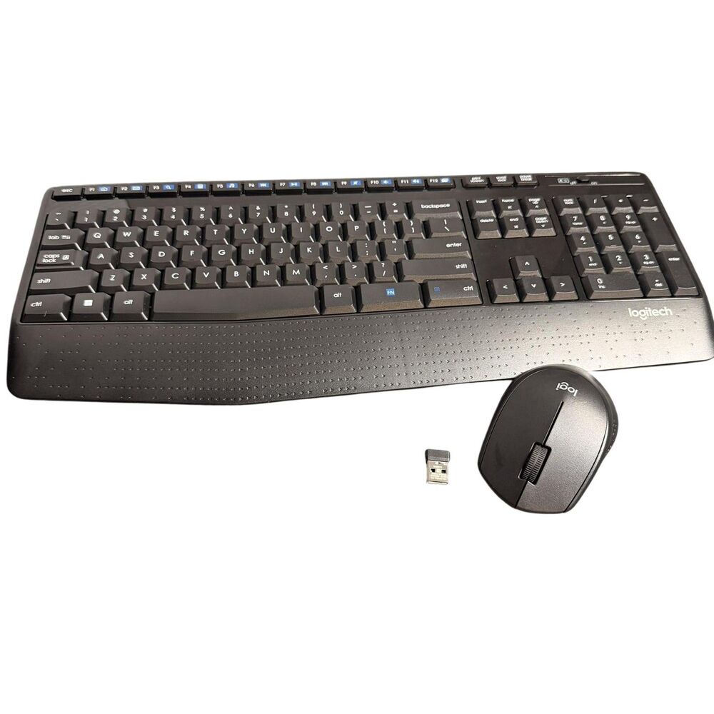 Logitech K345 Wireless Keyboard Mouse Combo 2.4GHz USB Unifying Black PC